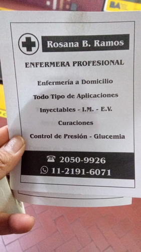 Rosana Enfermería A Domicilio Boedo/caballito/santino/flore
