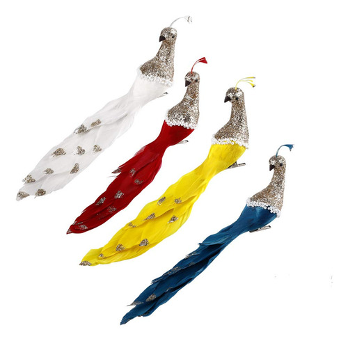 4 Piezas De Pavo Real Artificial Clip, Decoraciones De ...