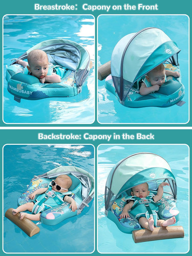 Baby Pool Float Mambobaby Con Toldo No Inflable De 3 A 24 M,