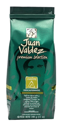 Cafe Juan Valdez  Premium Cumbre Descafeinado 340 G Colombia