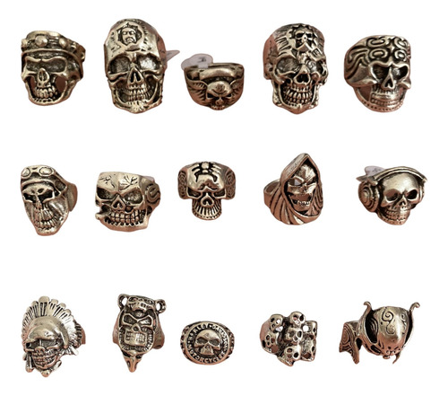 Anillos Calavera Esqueleto Huesos Hombre Slytherin Craneo