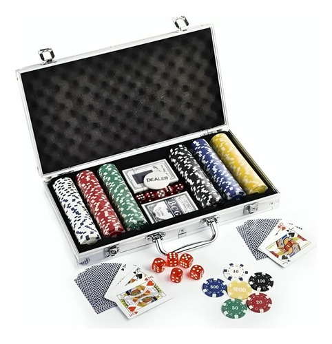 Set Poker Profesional 300 Fichas 11,5gr + Maleta Aluminio. 