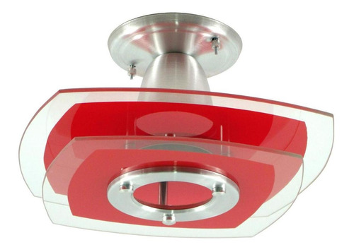Luminária Plafon - Ovalado Vermelho - Sala Cozinha Quarto