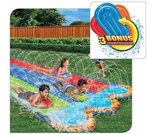 Banzai Triple Racer 16 Pies De Agua Slide-con 3 Tablas De Bo