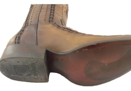 Bota Cuadra Hombre Piel Cocodrilo Tipo Versage Color Arena