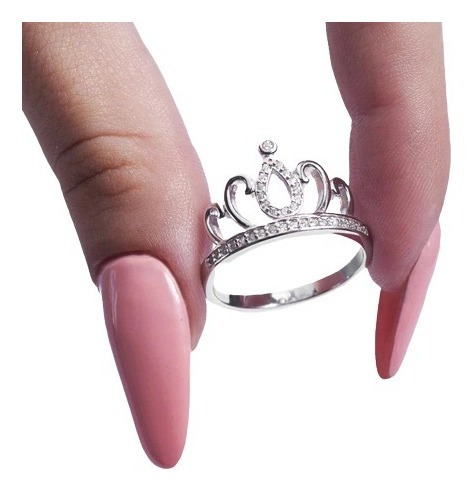 Anillo Corona Crown Queen Plata Gris Para Dama 925