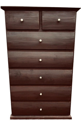 Imagen 2 de 4 de Cómoda Cajonera Mueble Pino Madera Maciza Con Rieles 7 Cajon