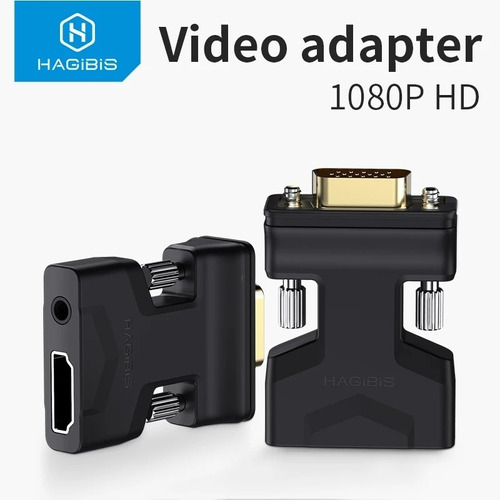 Adaptador Hdmi Vga 1080p Hd Original Hagibis Con Audio 3.5mm