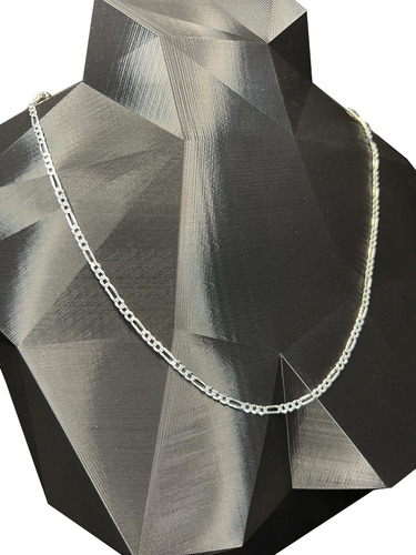 Corrente Cordão Grumet 3x1 3mm 60cm Prata 925 Maciça Cor Prateado