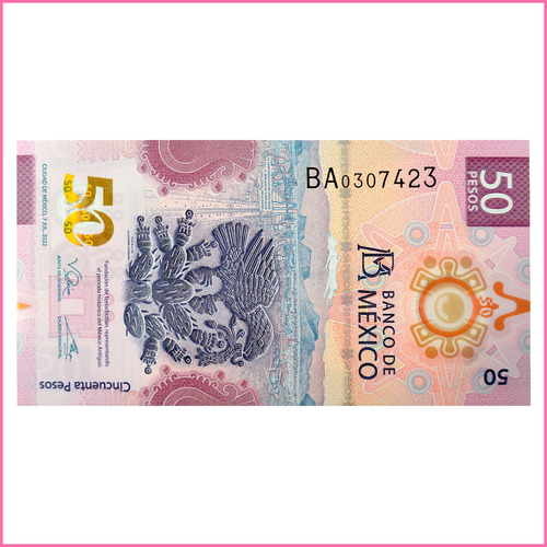 Billete De 50 Pesos Mexicanos Ajolote Serie Ba0307423