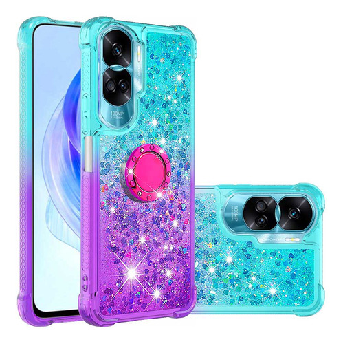 Funda Con Cierre De Anillo Degradado Para Honor 90 Lite