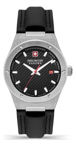 Reloj Swiss Military Smwgb2101601 Para Hombre Cristal Zafiro Color de la malla Negro Color del bisel Plateado Color del fondo Negro