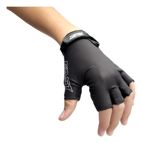 Guantes Dedos Cortos Fast Lycra S Negro