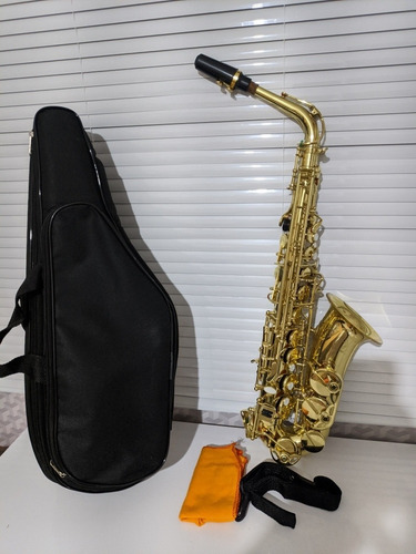 Saxofone Alto Harmonics Dourado Mib Completo