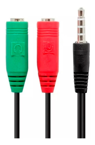 Imagen 1 de 6 de Adaptador Mini Plug Aux 3.5 A Microfono Auricular Pc