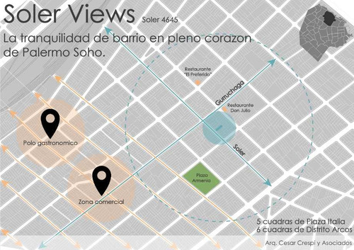 Imagen 2 de 4 de Departamento 3 Ambientes Palermo Soho Estrenar