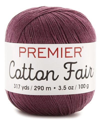 Premier Yarns 27 17 Cotton Fair Hilo Solido Color Ciruela