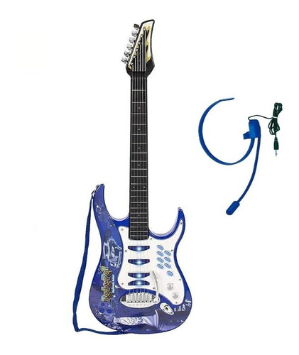 Guitarra Musical Rockera Infantil Micrófono Diadema Hk-8010b