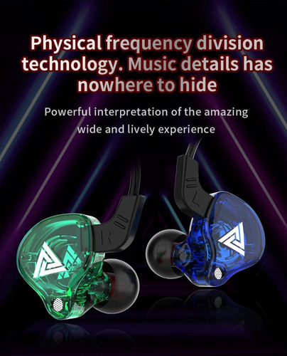 Qkz Ak6 Con Micro + Estuche Audifonos Auriculares Azul