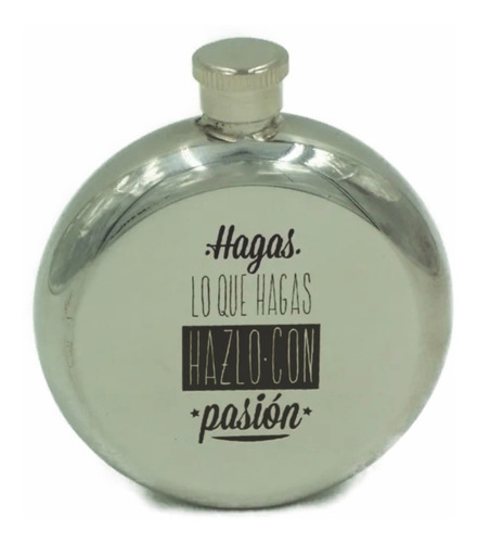 Licorera Redonda Acero Inox, Grabado Láser Y Envío Gratis