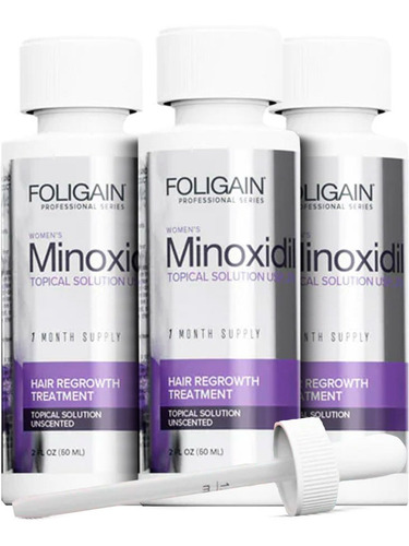 Foligain Minoxidil 2 % Tratamiento Anticaída Fácil De Aplicar, Clínicamente Probado Para Ayudar A Regenerar El Cabello. Reactiva Los Folículos Pilosos Para Estimular El Crecimiento.