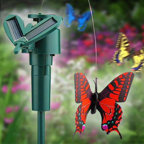 Mariposa Solar Tutor Movil Decoración Jardin Flores Plantas