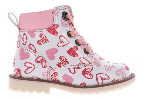 Bota niña con estampado de corazones