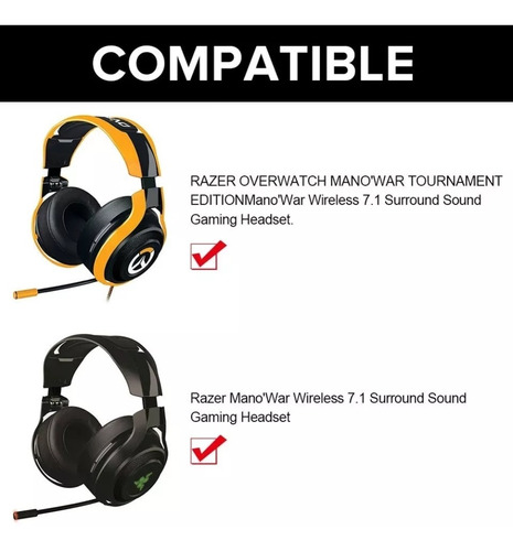 Almohadilla Para Audifono Razer Mano'war 7,1 Wired,wireless
