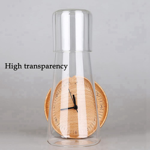 3x Clear Bedside Water Carafe Set With Tumbler Glass For Bed