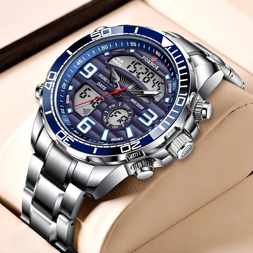 Relojes Foxbox Luxury Chronograph Luminous Para Hombre Color Del Bisel Black/red