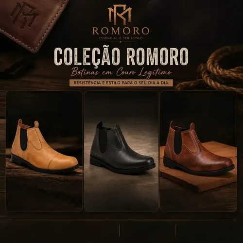 Botina Masculina Solado Pneu Mateira Toda Em Couro Legitimo