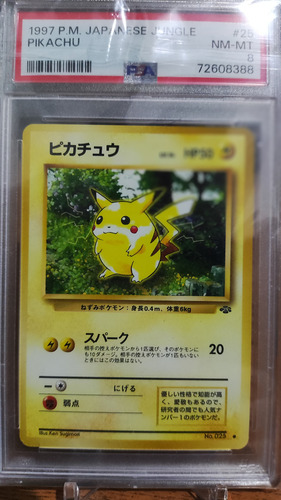 1997 Pikachu Pokemon Jungle #25 Gradeada Psa 8 (Usado)
