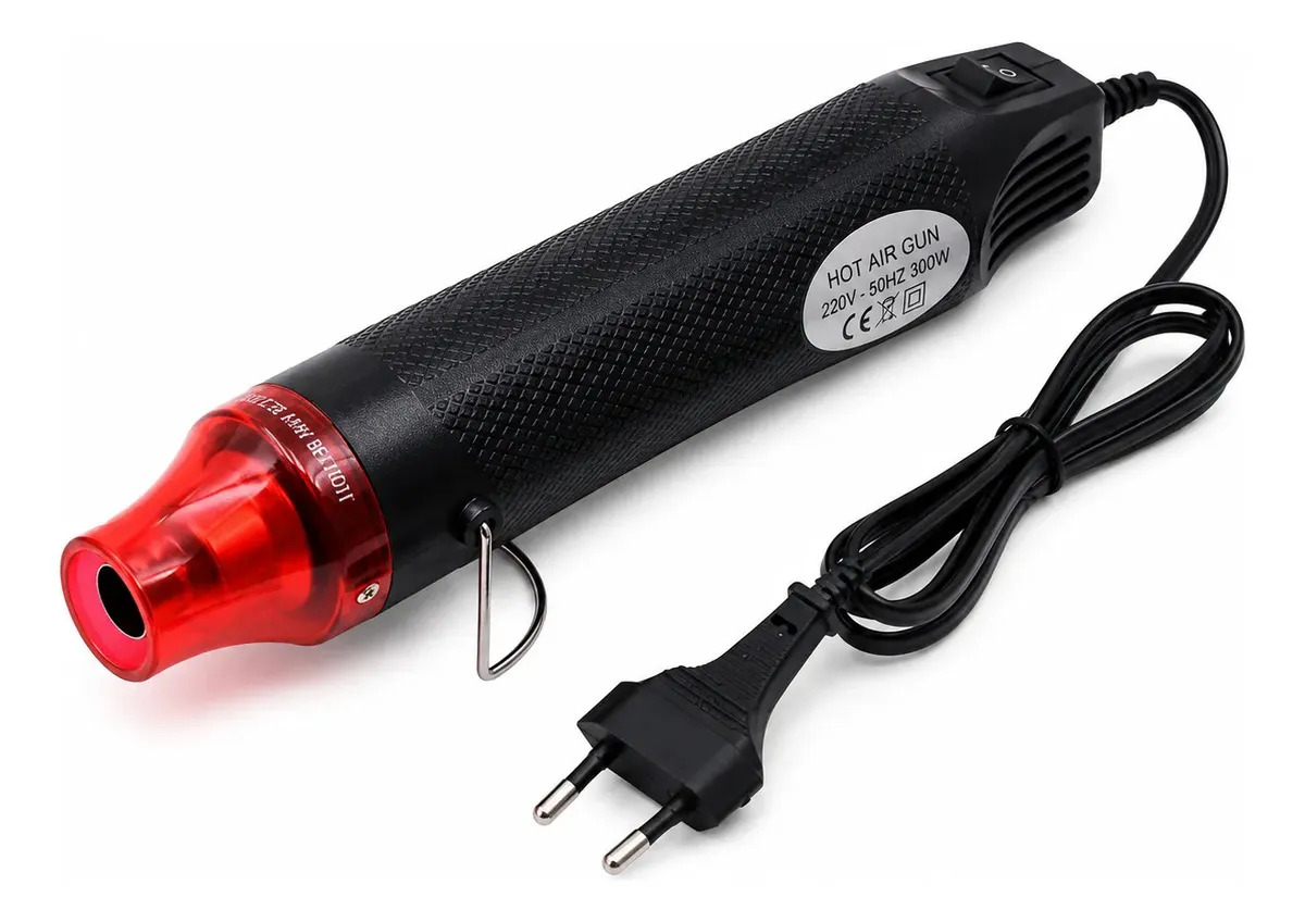 Soprador Térmico Portátil 300W Mini Pistola de Calor Preto