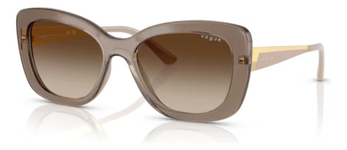 Anteojos Sol Vogue Cat Eye Vo5588sl Caramel Traslúcido + Lente Marrón Claro Degradé Varilla Dorado / Nude Diseño 315613 - Caramel Traslucido