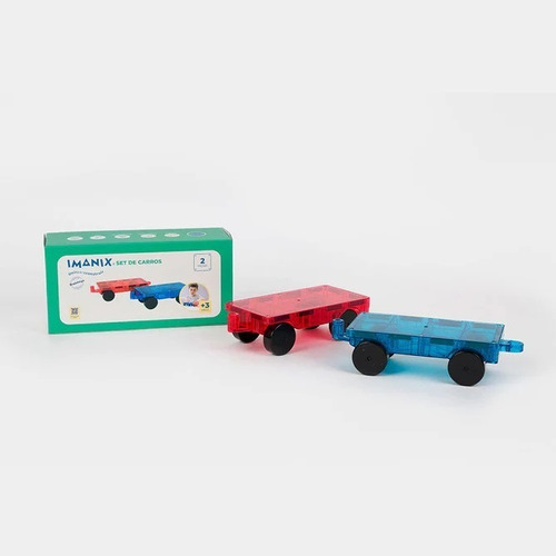 Imanix Set 2 Carros Con Ruedas De Figuras Magneticas