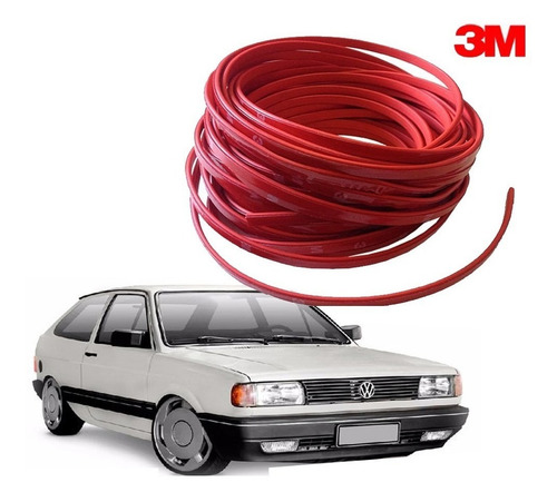 Imagem 2 de 3 de Filete Friso Vermelho Parachoque Gol Voyage Saveiro Parati 6