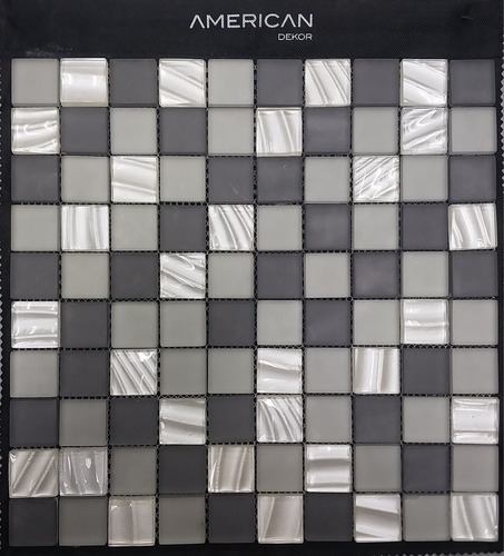 Ats Malla-mosaico Cristal Wave Grey Vidrio Templado 30x30