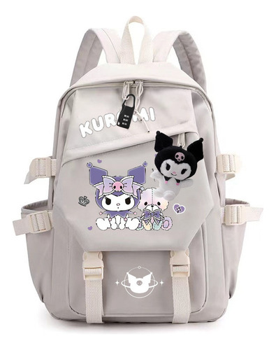 2024 Nueva Mochila Estudiante Kuromi Blanca Ligera Nh