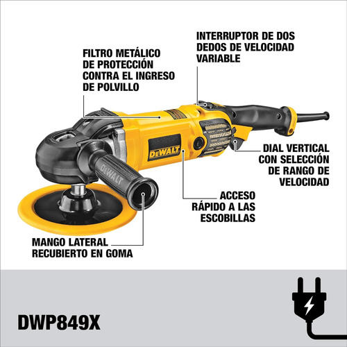 Pulidora Angular 7'' Y 9'' 1250w Vv Dewalt Dwp849x-b3