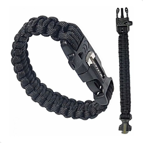 Pulseira Paracord Pederneira Apito Action Cord Tática Ntk 