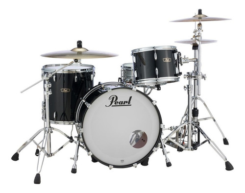 Batería Pearl Wood Fiberglass Fw923xp 3 Cuerpos Bombo 22'' Color Piano Black