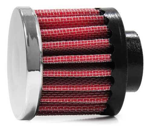 Imagem 3 de 3 de Filtro Respiro Suspiro Oleo Universal Race Chrome Vermelho
