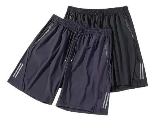 Kit 2 Bermuda Shorts Seda Elastico Secagem Rapida Masculino