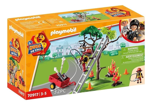 Playmobil 70917 Bombero Al Rescate Del Gato Duck On Call Cantidad De Piezas 32