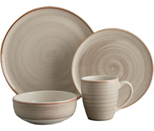 Corona Dinnerware Set 16pieces Earthenware  Gray Caoba ...