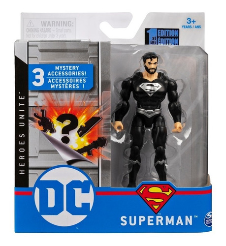 Figura Art Full 10 Cm Superman Negro  Dc Orig Spin Master