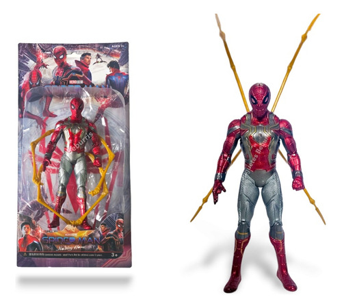 Muñeco Spiderman Modelo Ironspider 2 En 1. 18cm Articulado. 