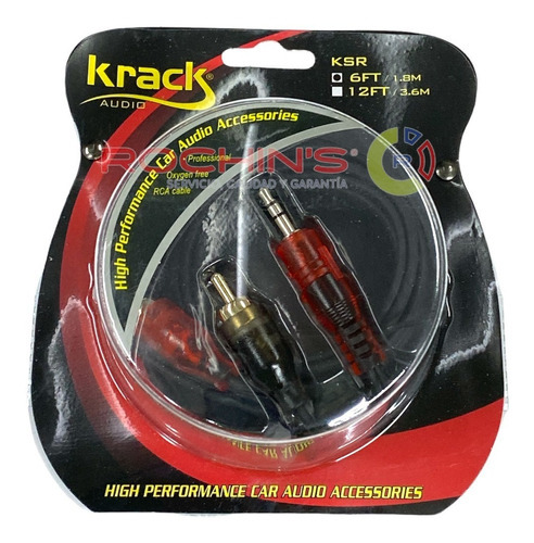 Cable Auxiliar 2 Rca A 1 Plug 3.5mm De 1.8mt. Krack Ksr-6ft