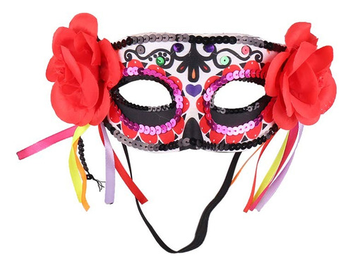 Mascarillas De La Muerte Con Flores De Encaje Rojas