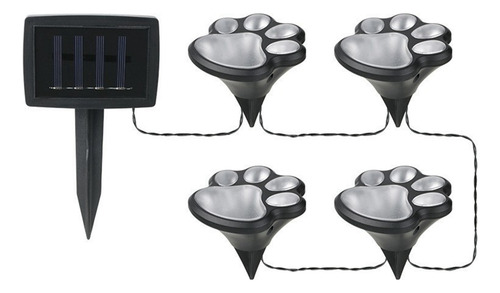 Set Inalámbrico De 4 Luces Solares Con Estampado De Perro Pa